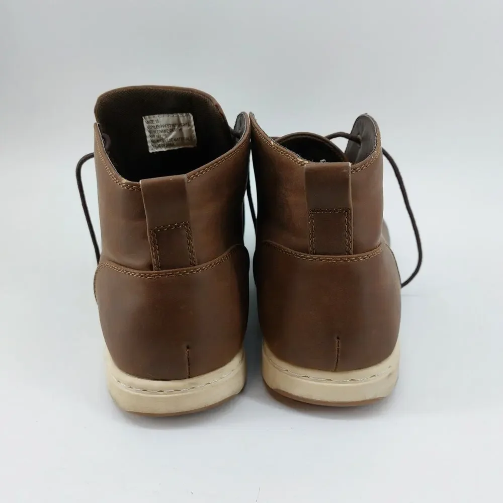 Perry Ellis Portfolio Men's Brown Lace Up Demi Hi Casual Dress Sneaker